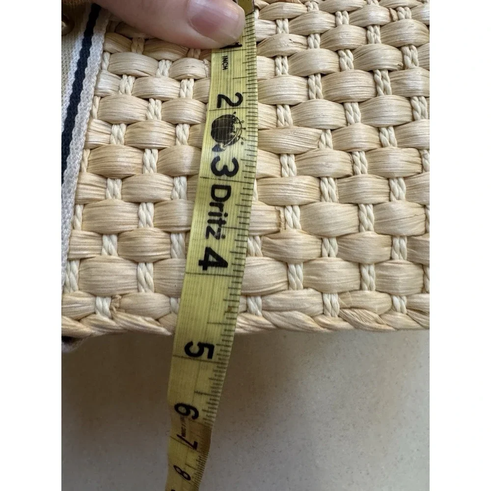 Chaps Vintage Y2K Woven Straw Raffia Summer Vacation Resort Tote Shoulder Bag